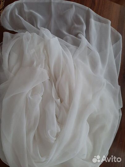 Ткань шифон белоснежный, тонкий, импорт