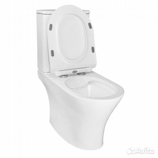 Унитаз-компакт напольный, безободковый, с быстросъемным сиденьем микролифт