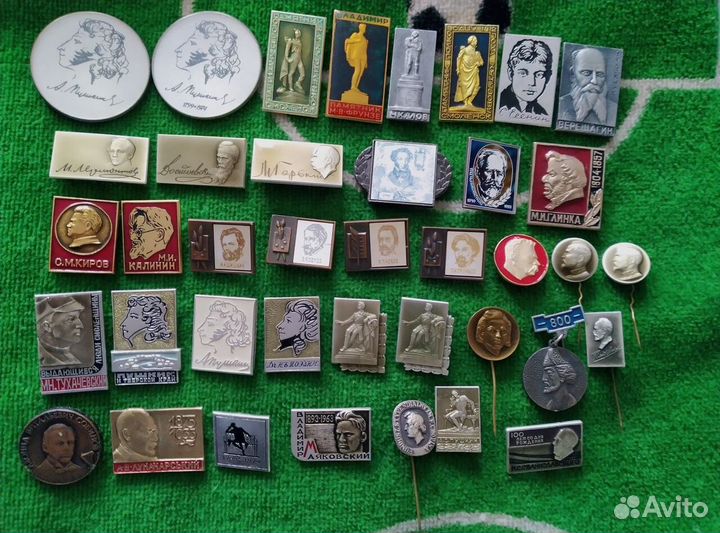 Значки СССР люди личности знаменитости писатели