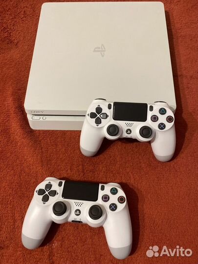 Sony PS4 slim прошитая 9.0 белая 1 tb + 100+ игр
