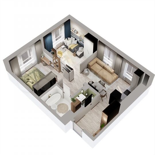 2-к. квартира, 53,7 м², 15/25 эт.