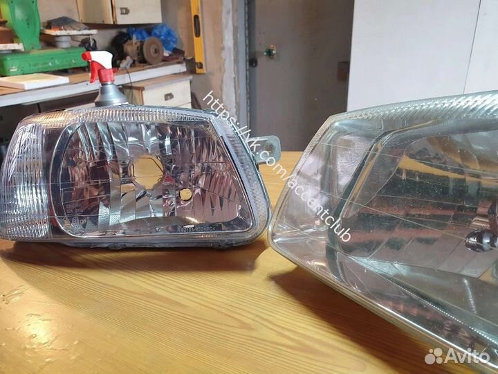 Стекла фар Hyundai accent