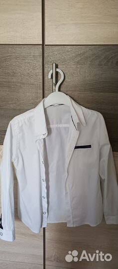 Рубашка белая для мальчика 134-140