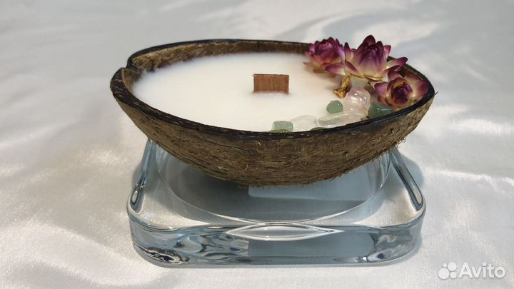 Набор подарочный свеча в кокосе