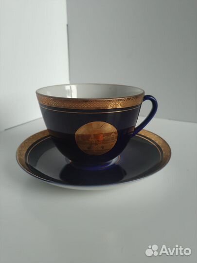 Чайная пара лфз кобальт Москва СССР