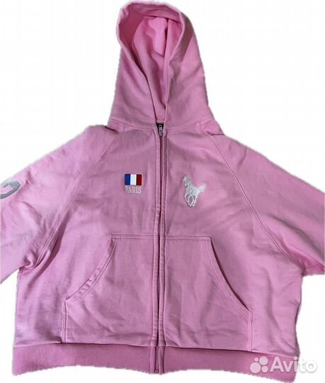 Зип худи balenciaga polo pink zip hoodie