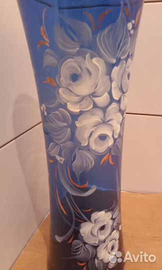 Ваза стекло роспись 40 см