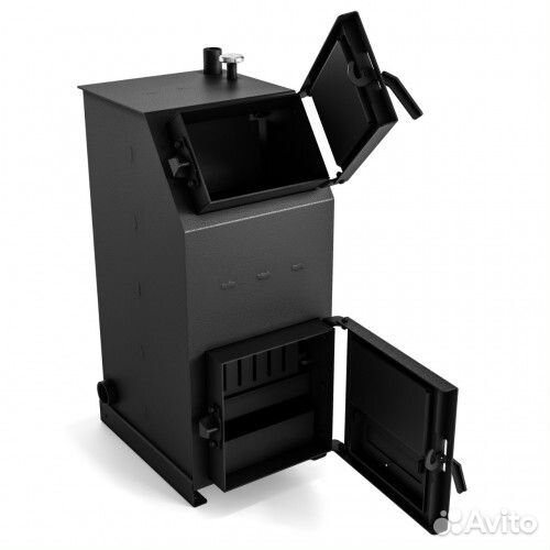 Твердотопливный котёл с увеличенной топкой Хантел