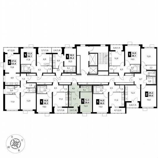 Квартира-студия, 28,6 м², 11/24 эт.