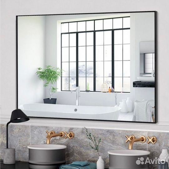 Зеркало прямоугольное в алюминиевой раме 100*150см