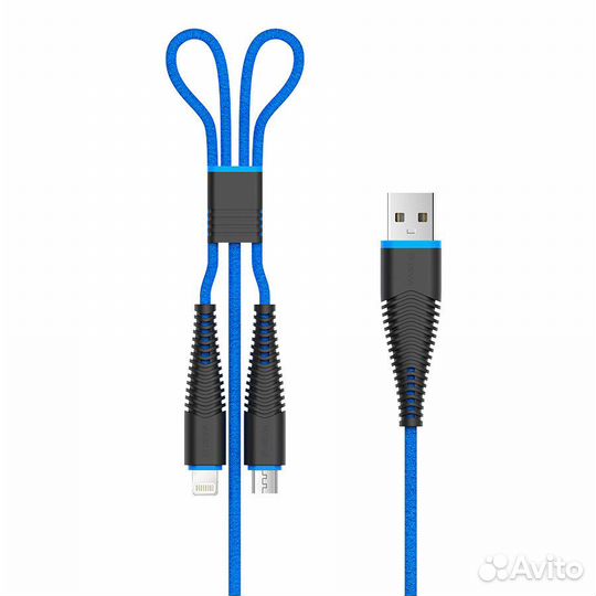 Кабель Devia Fish 2 in 1 Micro Usb and Lightning