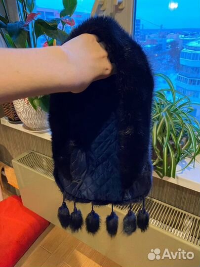 Шапка-косынка норковая