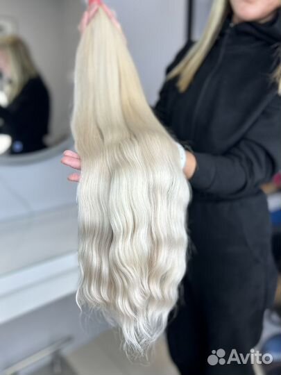 Волосы для наращивания блонд 75см