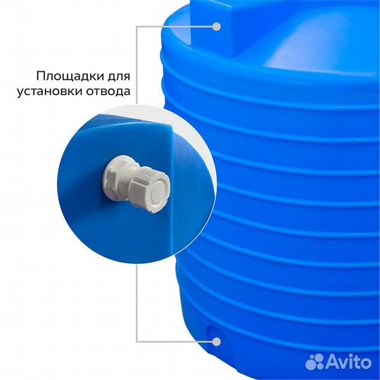 Вертикальная пластиковая емкость для воды 5000 л