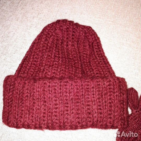 Шапка варежки комплект из мохера