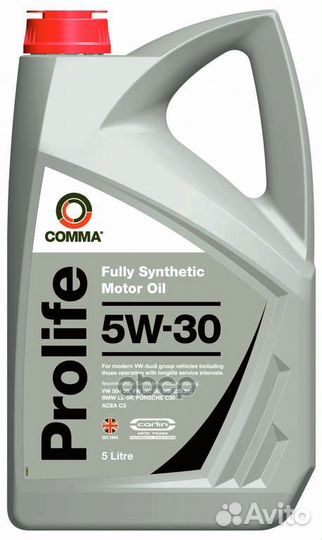 Comma 5W30 prolife (5L) масло мот.син acea C3