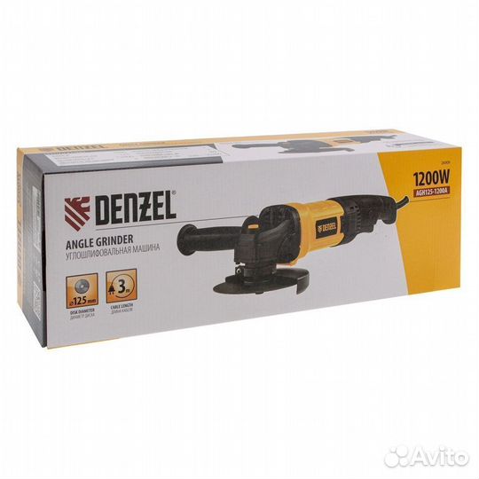 Ушм Болгарка Denzel AGH125-1200A, 1200 Вт, 125 мм