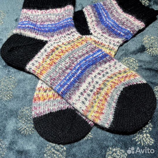Носки ручной вязки шерстяные