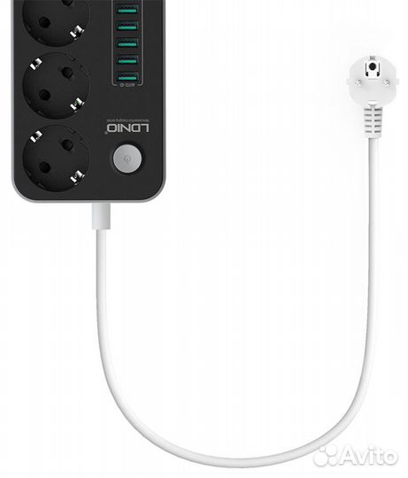 Сет. фильтр с USB ldnio SE3631 6USB*3 розетки 1,6м