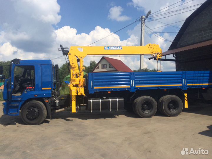 Услуги манипулятора Камаз 65117 с кму Soosan746L
