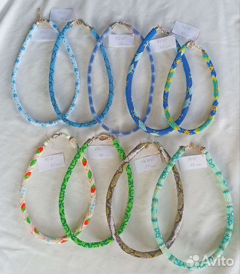 Жгут и серьги из бисера