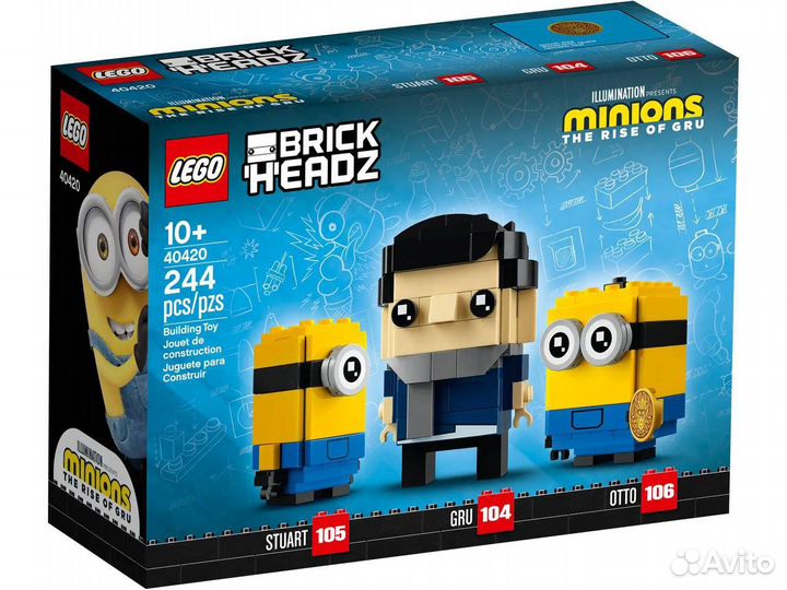 Lego BrickHeadz Minions 40420 Грю, Стюарт и Отто