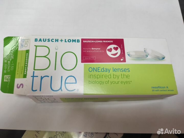 Однодневные контактные линзы Bio true -1,5