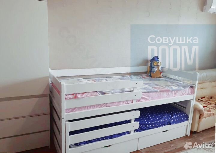 Детская Кровать из бука с ящиками