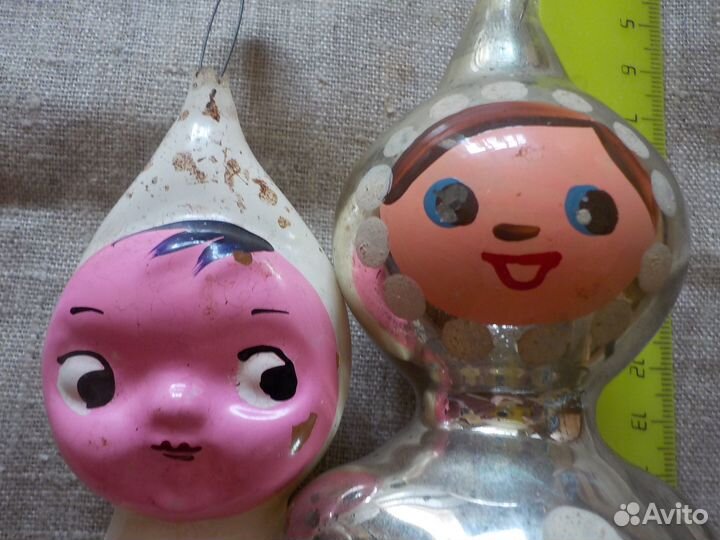 Елочные игрушки СССР неваляшки пеленашки ребенок