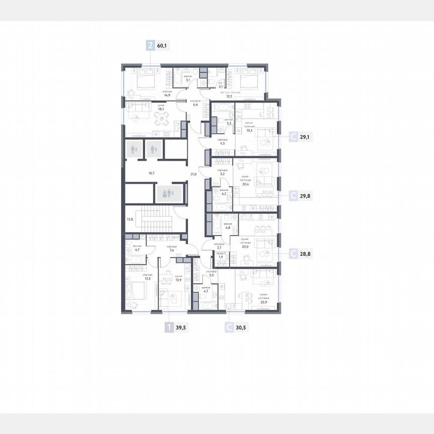 Квартира-студия, 29,1 м², 17/25 эт.