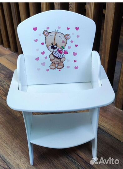 Шкаф и стульчик для кормления кукольный