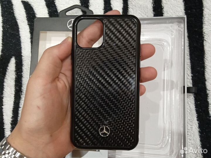 Чехол на iPhone 11 pro Mercedes Benz carbon