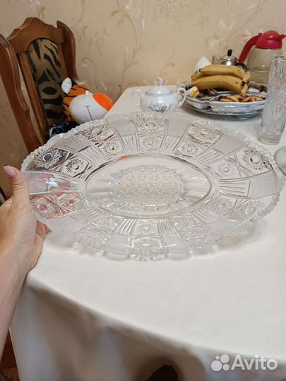 Ваза для фруктов, хрусталь