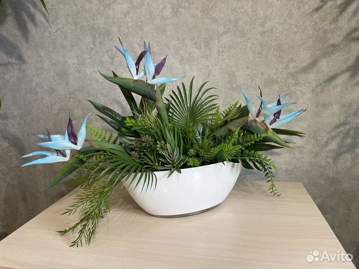 Композиция из искусственной зелени флорарриум