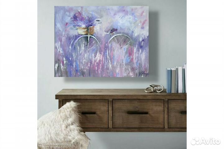 Картина Прованс Лаванда цветы маслом 30х40 см