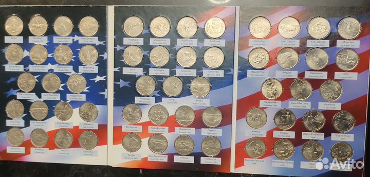 25 центов США Штаты и Территории 56 шт альбом