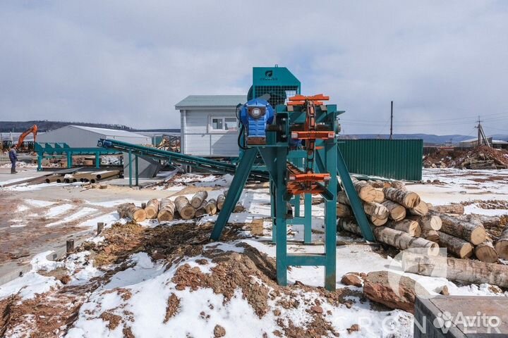 Линия сортировки бревна с Раскряжевкой 4 кармана