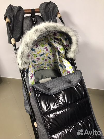 Коляска-санки Galaxy Glory Gloss серый