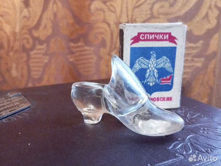 Статуэтка туфля стеклянная СССР