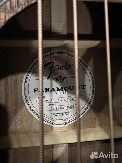 Акустическая гитара fender pm 3c