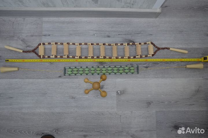 Массажёр роликовый 2 штуки деревянный 10 роликов и