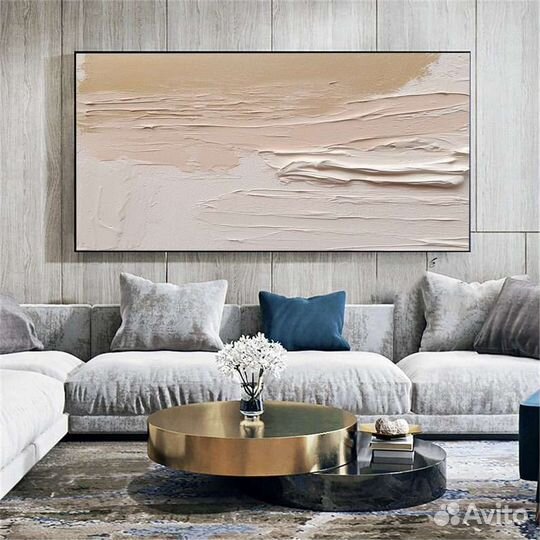 Текстурная картина маслом в нежных тонах