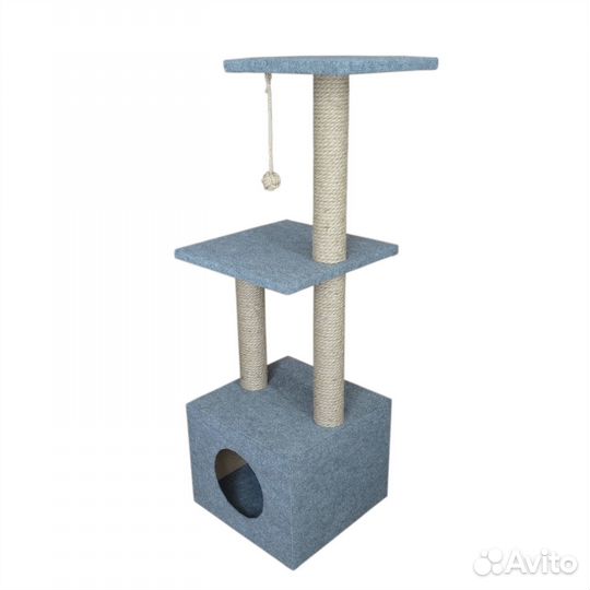 Когтеточка для кошек с домиком и лежанками
