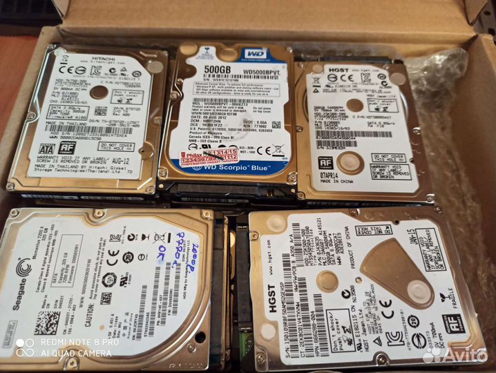 Жесткие диски 2.5 разные объемы