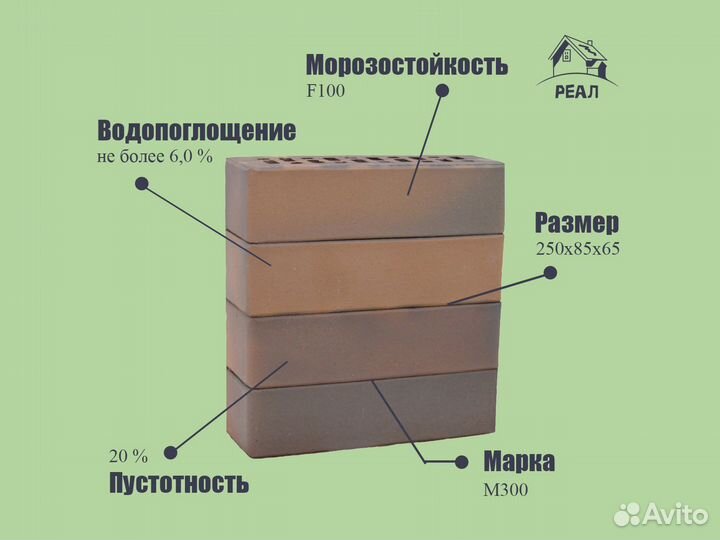 Кирпич облицовочный полный ассортимент