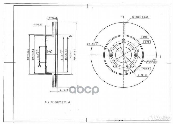 Диск тормозной BR3032S avantech
