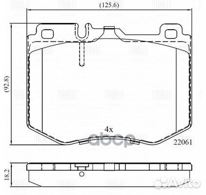 Колодки торм. для а/м Mercedes C (W205) (14)