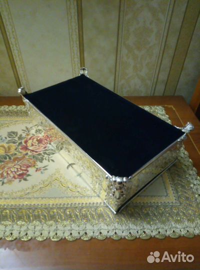 Салфетница 27*15*8см цв серебро