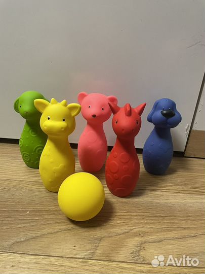 Резиновый боулинг + игрушки