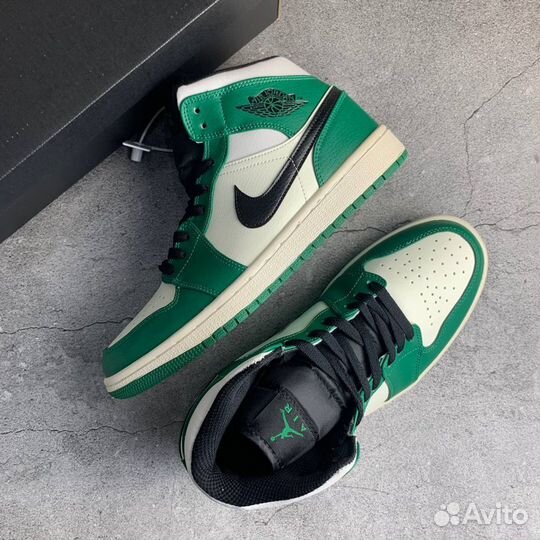 Nike AIR jordan retro 1 зеленые